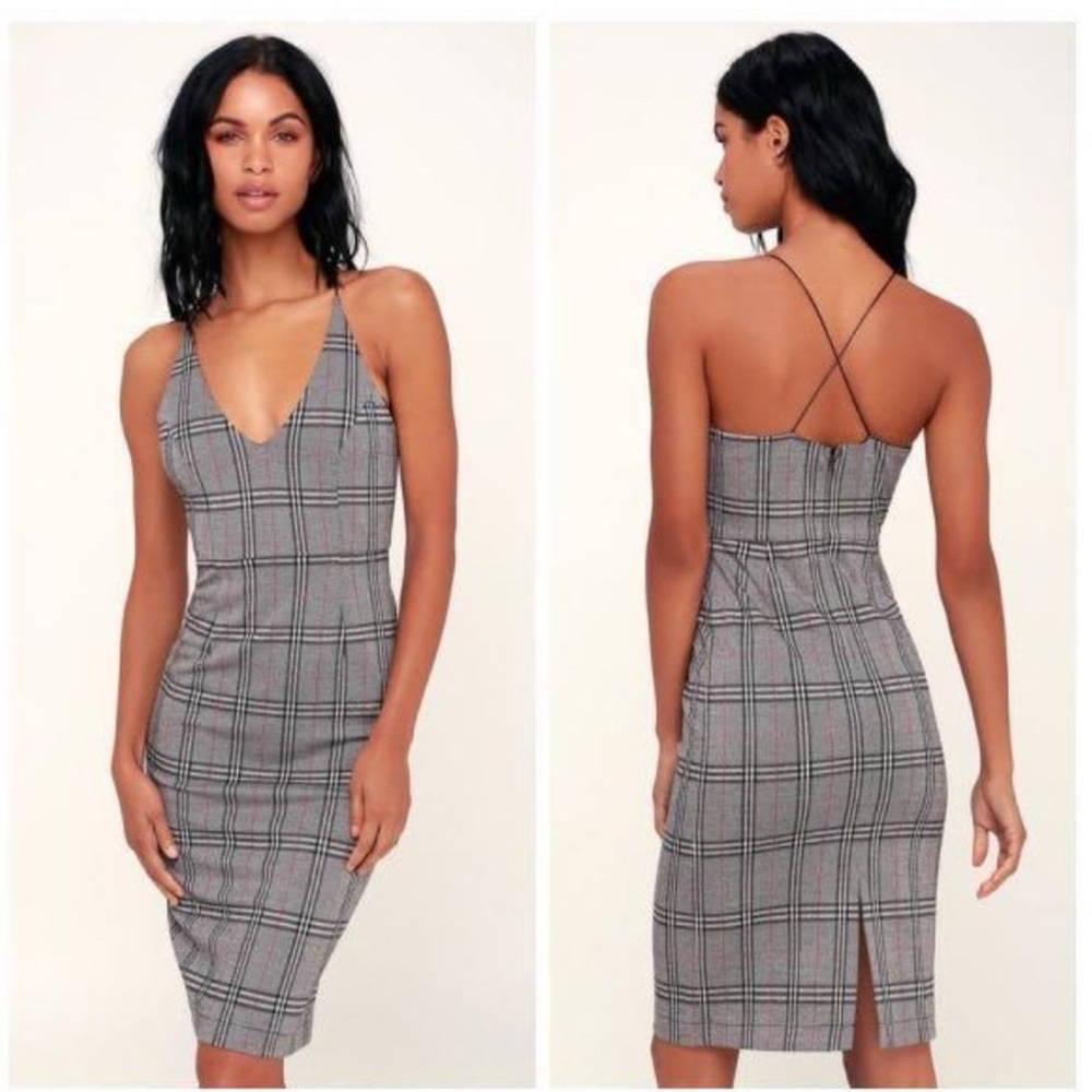 New Black Swan Plaid Midi dress Size Small